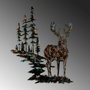 Wallity Deer Escultura de Pared de Metal Multicolor